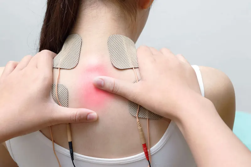 A sore shoulder highlighted in red